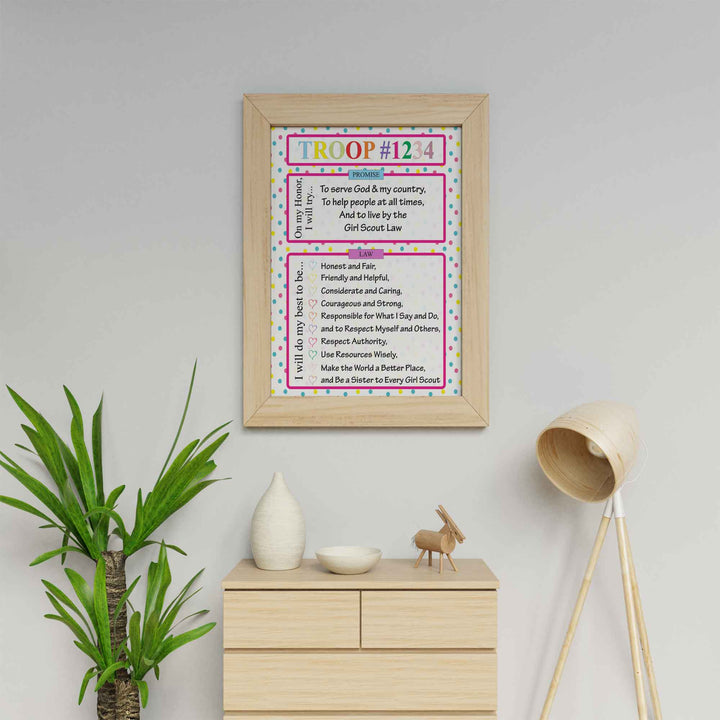 Pink Polka Dot Digital Download Girl Scout Promise & Law Poster