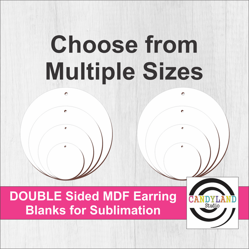 Circle Shape Earring Blanks - Double Sided MDF