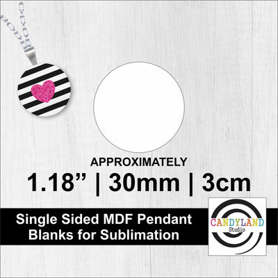 1.18" | 30mm Round Circle MDF Sublimation Pendant Blanks