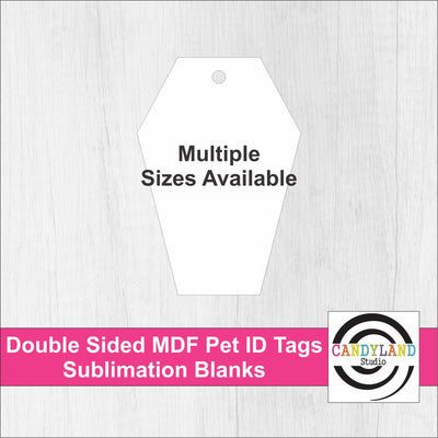 Coffin Shape Pet ID Tags - Double Sided