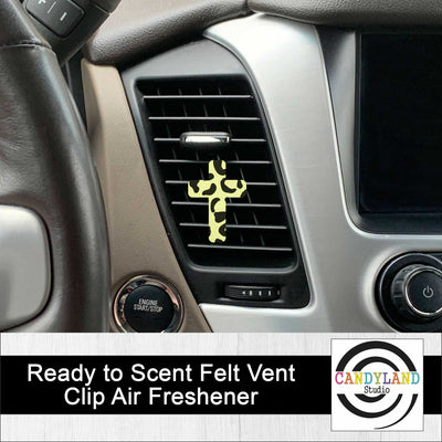 Pastel Black Leopard Cross Felt Car Vent Air Freshener