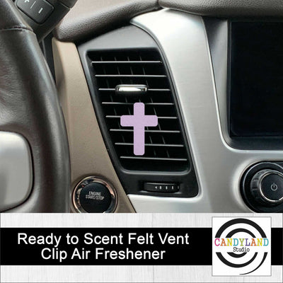 Pastel Solid Color Cross Felt Car Vent Air Freshener