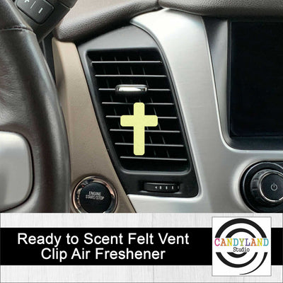 Pastel Solid Color Cross Felt Car Vent Air Freshener