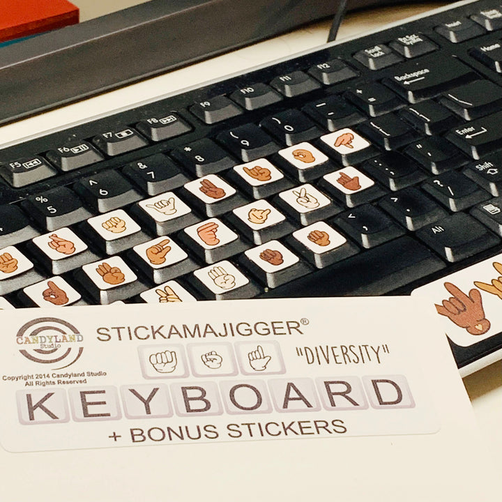 ASL "Diversity" Keyboard (+Bonus!) Stickers