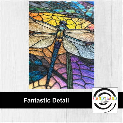 Stained Glass Effect Dragonfly Circle Felt Air Freshener