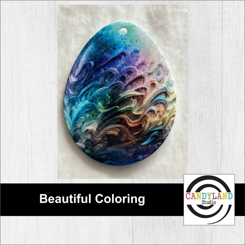 Ornate Mermaid Swirl Easter Egg Felt Air Freshener