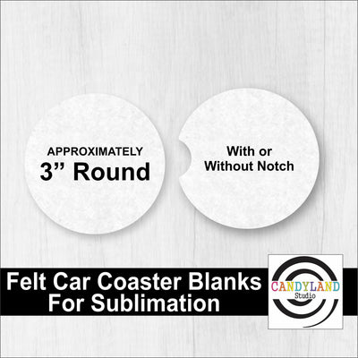 3" Round Stiff Felt Car Coasters