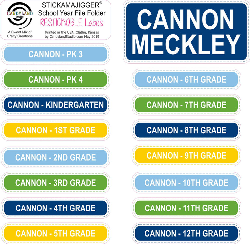 Personalzied File Folder Labels for School Years