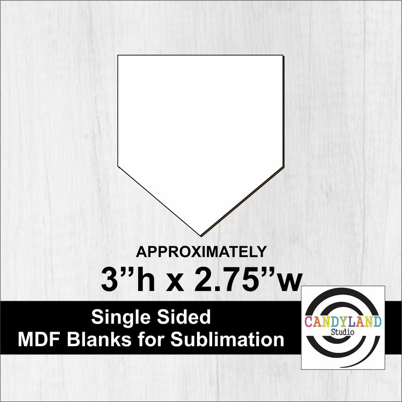 Baseball Home Plate Blank - Charm/Magnet Single Sided MDF