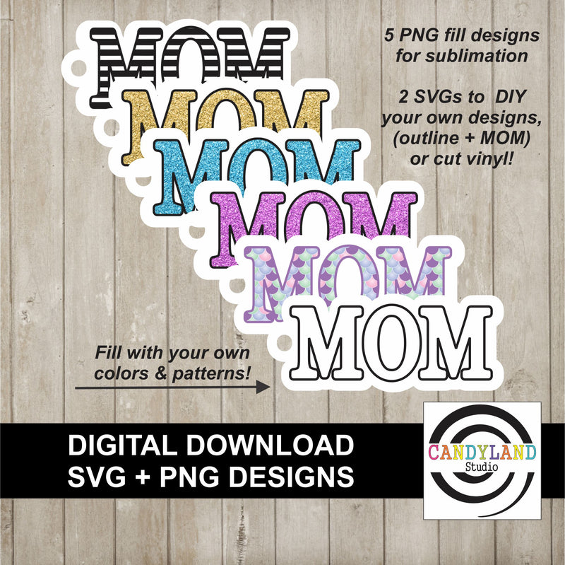 MOM & DAD Keychain Digital Design Bundle