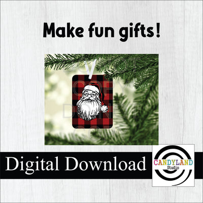 Buffalo Plaid Santa + Red Nose Reindeer Digital Bundle