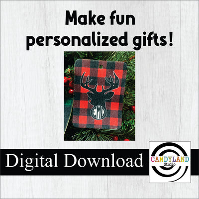 Santa + Red Nose Reindeer Believe + Monogram Digital Bundle