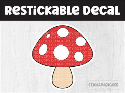 Cute Red & White Mushroom Restickable Decal