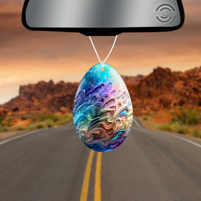 Ornate Mermaid Swirl Easter Egg Felt Air Freshener