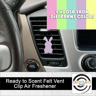 Pastel Easter Bunny Solid Color Felt Car Vent Air Freshener
