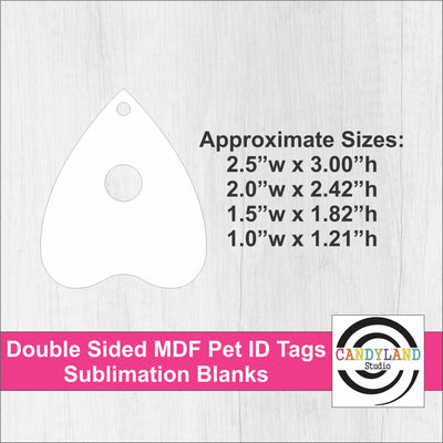 Planchette Tip Up Pet ID Tags - Double Sided