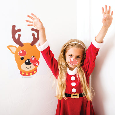 Kids love our STICKAMAJIGGER™ Poster Game - Stick the Red Nose on the Reindeer