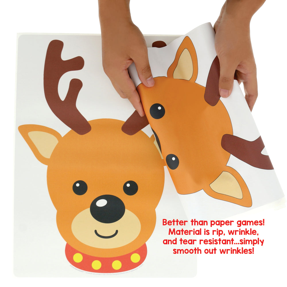 STICKAMAJIGGER™ Poster Game - Stick the Red Nose on the Reindeer - Smooth Wrinkles