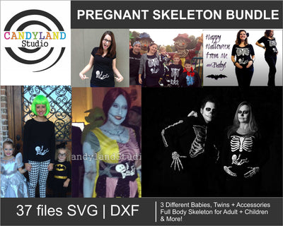 Pregnant Skeleton Digital File SVG Bundle