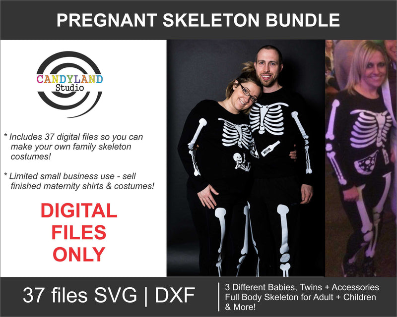 Pregnant Skeleton Digital File SVG Bundle