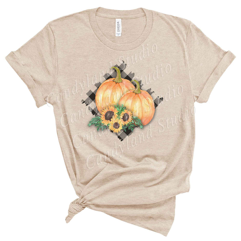 Watercolor Pumpkins & Sunflowers