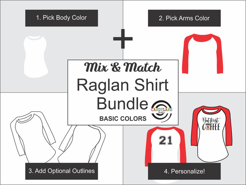 Mix & Match Raglan Long Sleeve Shirt Graphics