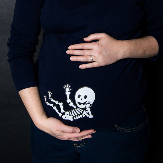 Temporary pregnant skeleton decal for maternity costume