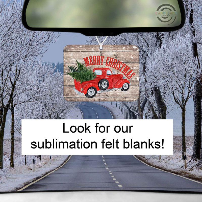 Rustic Red Truck Christmas Tree - Horizontal Rectangle