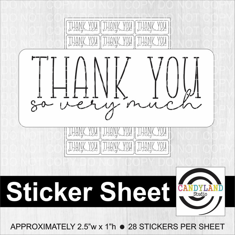 Thank You So Very Much Sticker Sheet