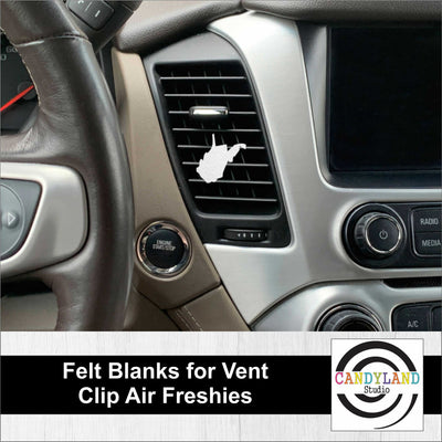 West Virginia State Car Vent Clip Air Freshener Blanks