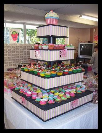 Colorful 4 Tier Medium/Large Cupcake Stand