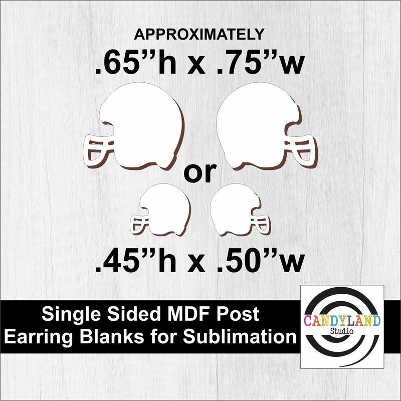 Football Helmet Post Earrings - Single Sided MDF