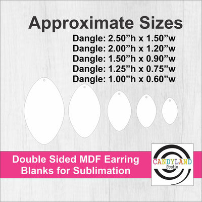 Football Earring Blanks - Double Sided MDF