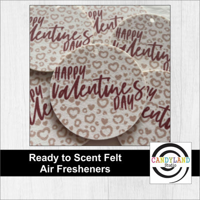 Unscented Happy Valentine's Day Circle Felt Air Freshener