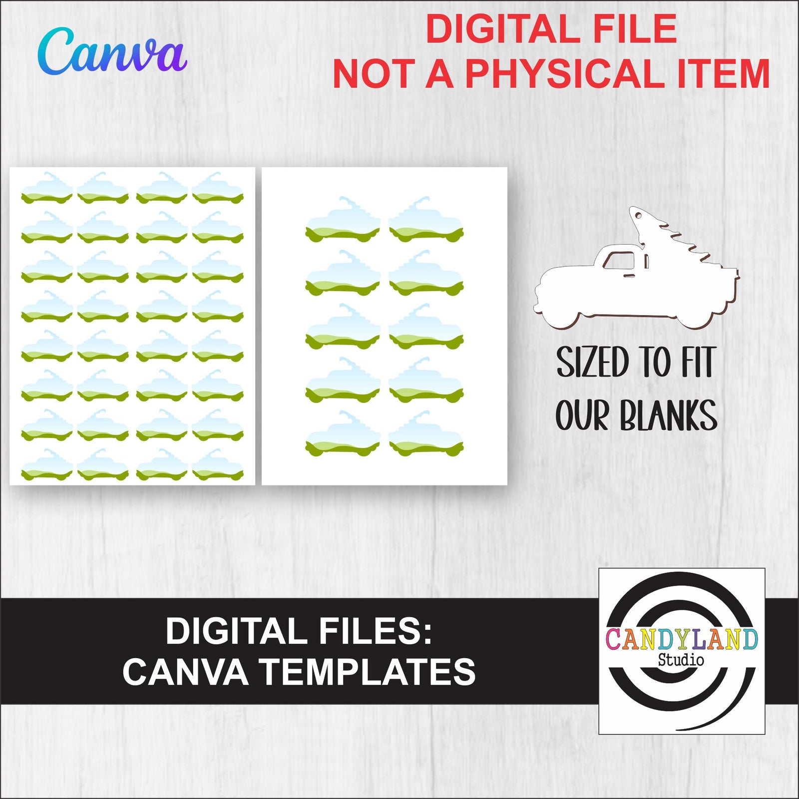 a digital file of a car with clouds on it