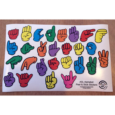 American Sign Language Fingerspelling Stickers