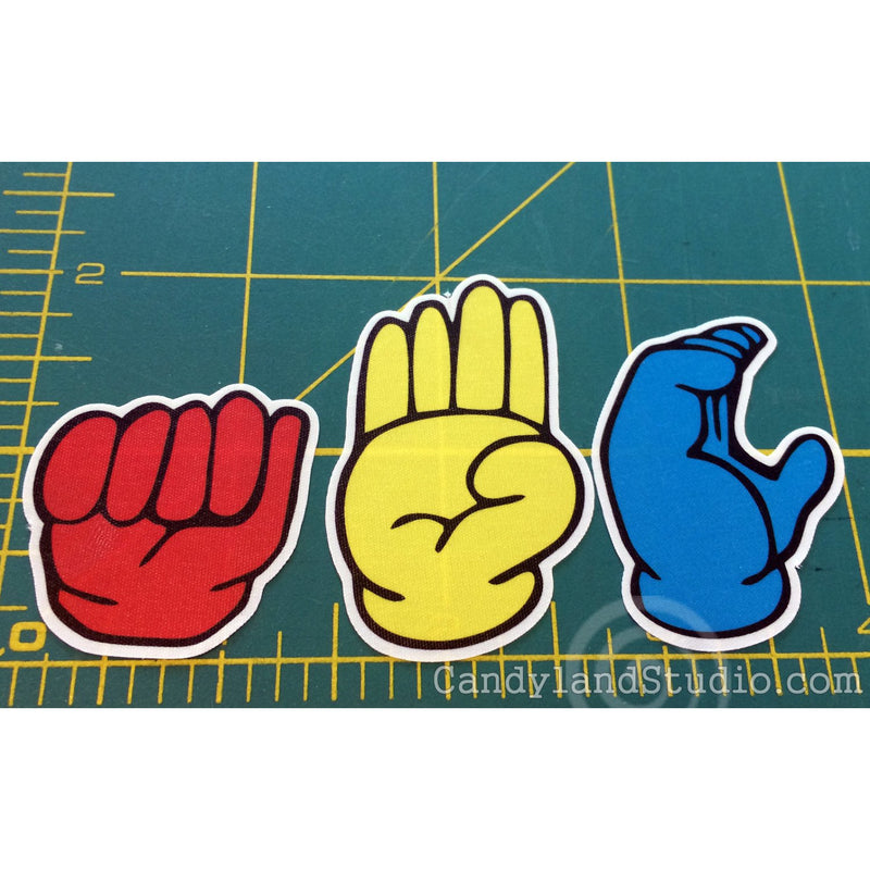Learn to sign with fun restickable fingerspelling stickers
