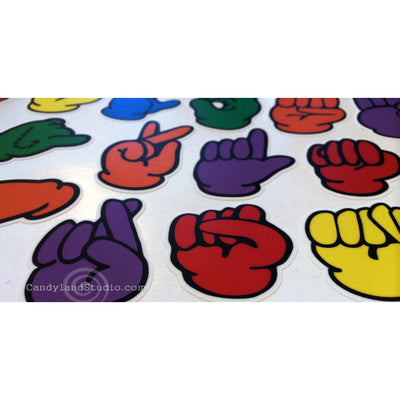 Bright, bold colored stickers make learning fun