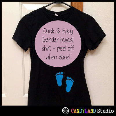 Use for a temporary gender reveal shirt