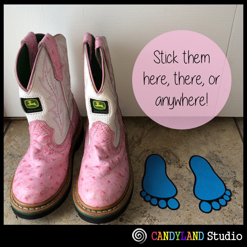 Use peel & stick footprints for fun pregnancy announcement